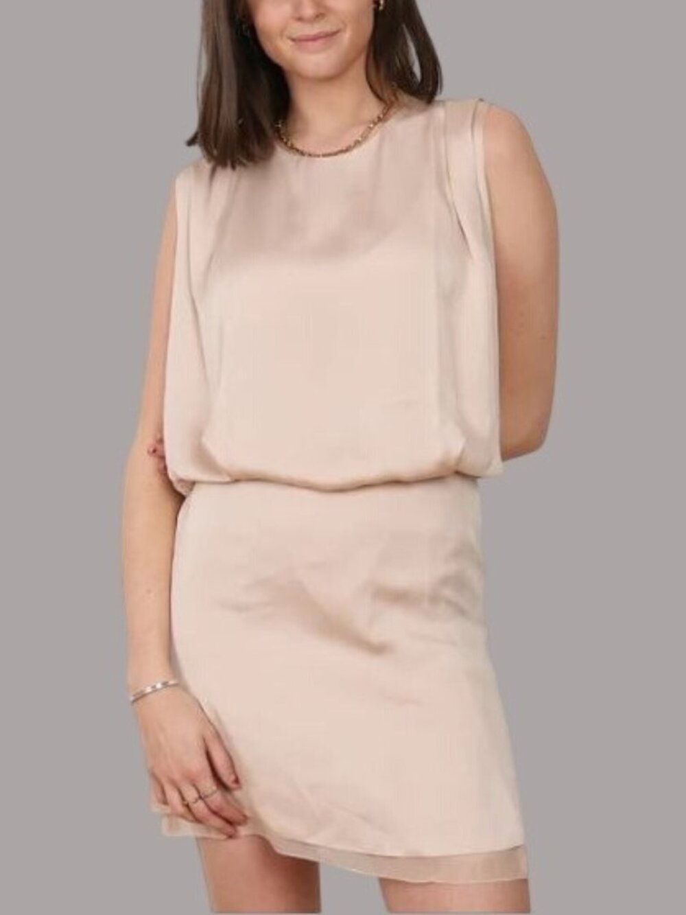 Acne Studios Marlow Silk Mauve s Sleeveless Mini Dress With Keyhole Back  Layere